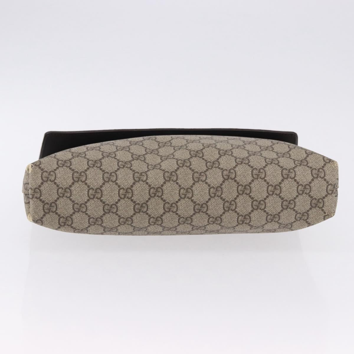 GUCCI GG Supreme Clutch Bag PVC Beige Auth ka5283
