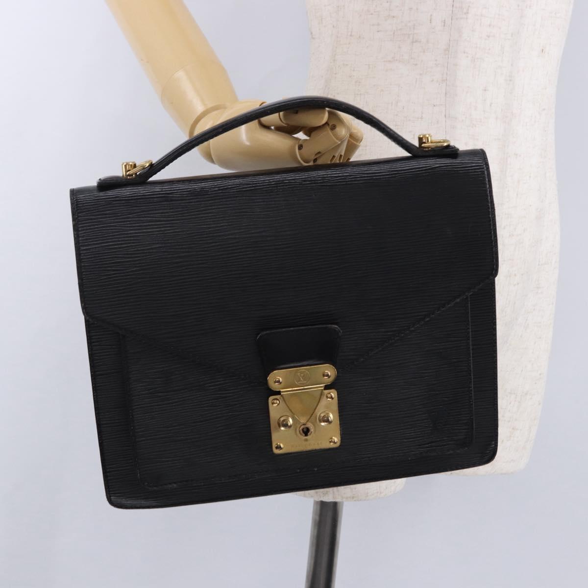 LOUIS VUITTON Epi Monceau 28 Hand Bag Black M52122 LV Auth ka5284