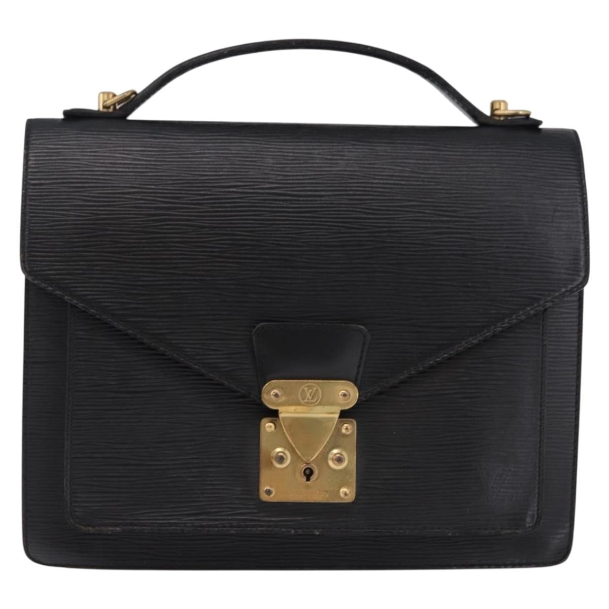 LOUIS VUITTON Epi Monceau 28 Hand Bag Black M52122 LV Auth ka5284