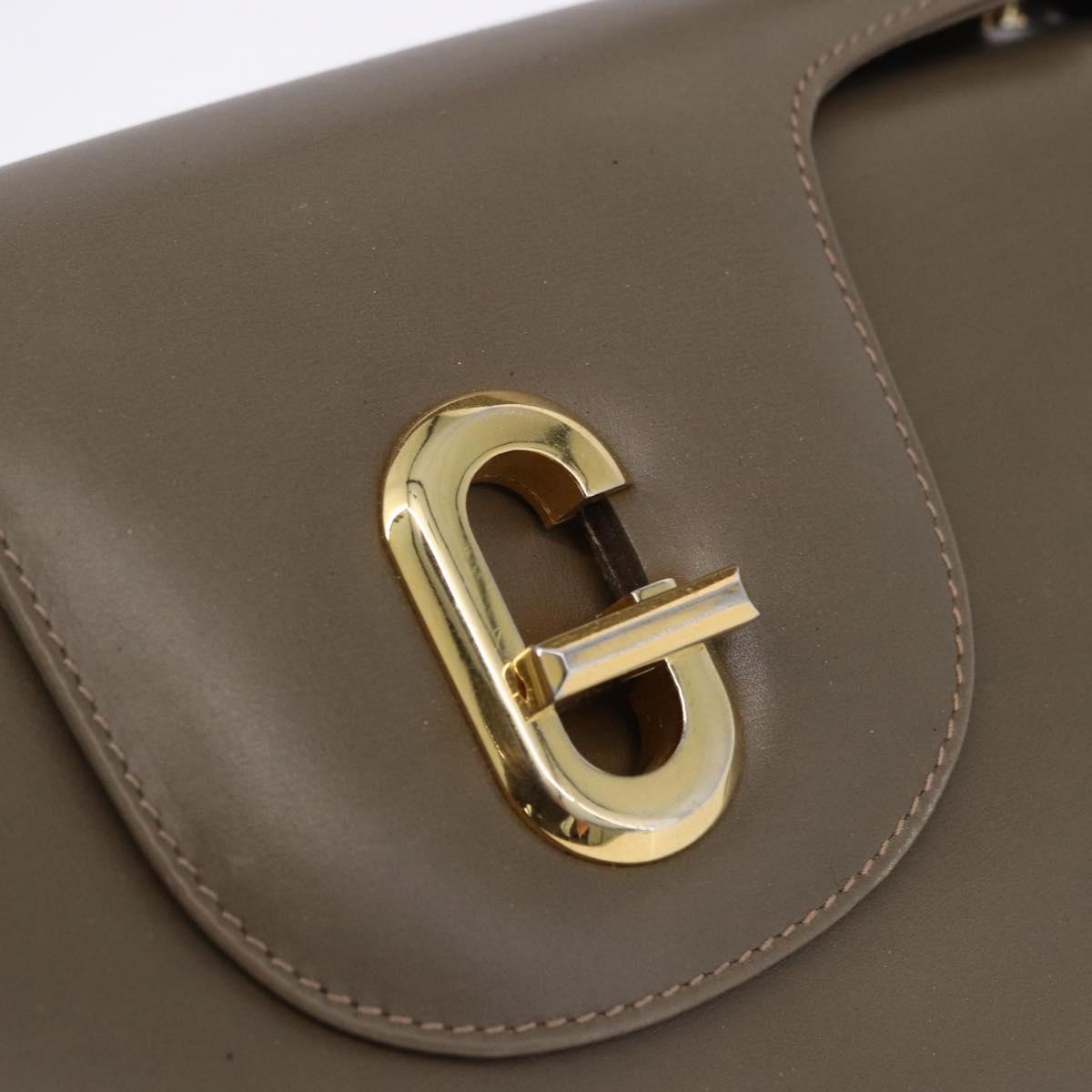 GUCCI Hand Bag Leather Beige Gold 000 406 1080 Auth ka5286