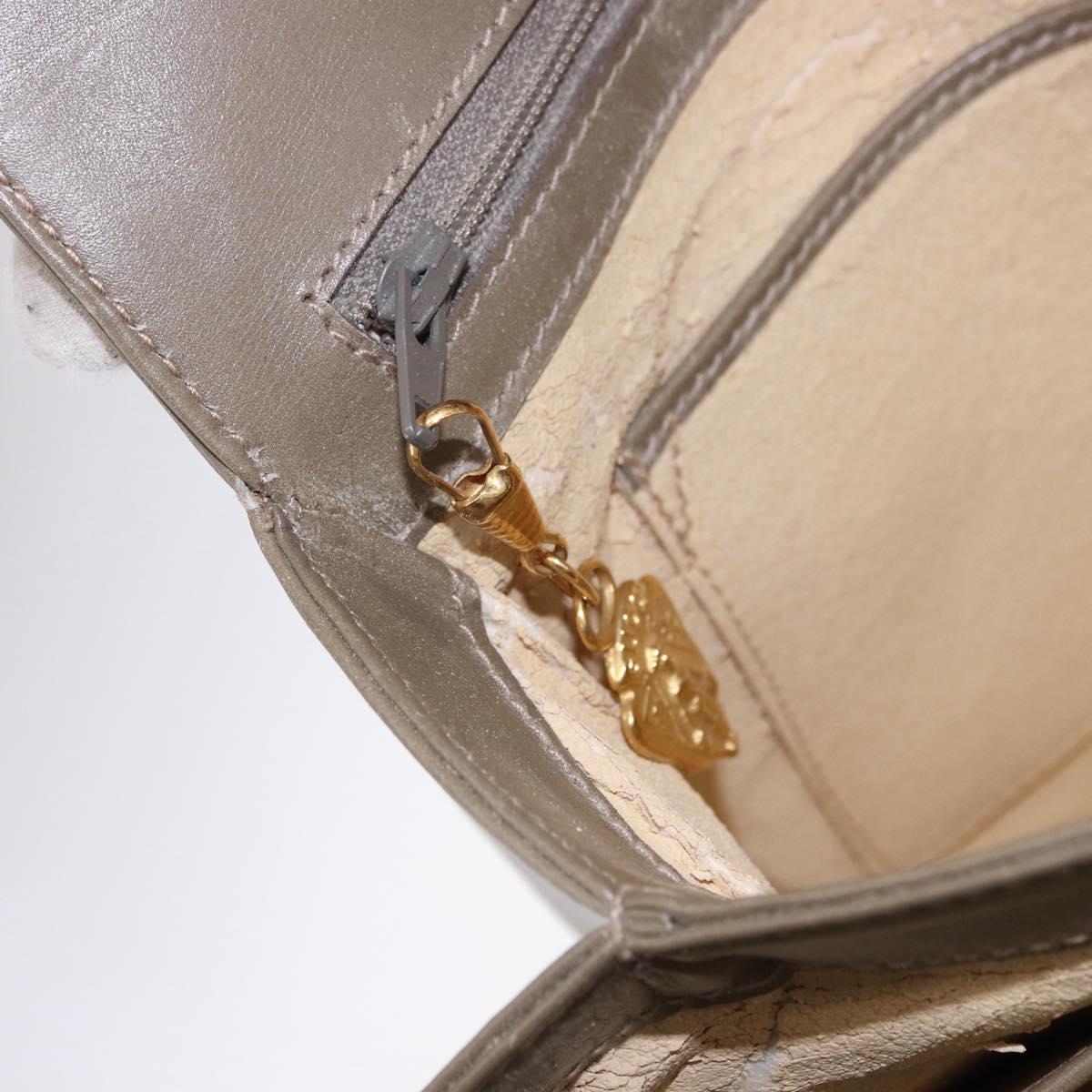 GUCCI Hand Bag Leather Beige Gold 000 406 1080 Auth ka5286