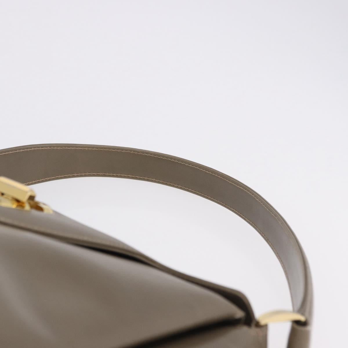 GUCCI Hand Bag Leather Beige Gold 000 406 1080 Auth ka5286
