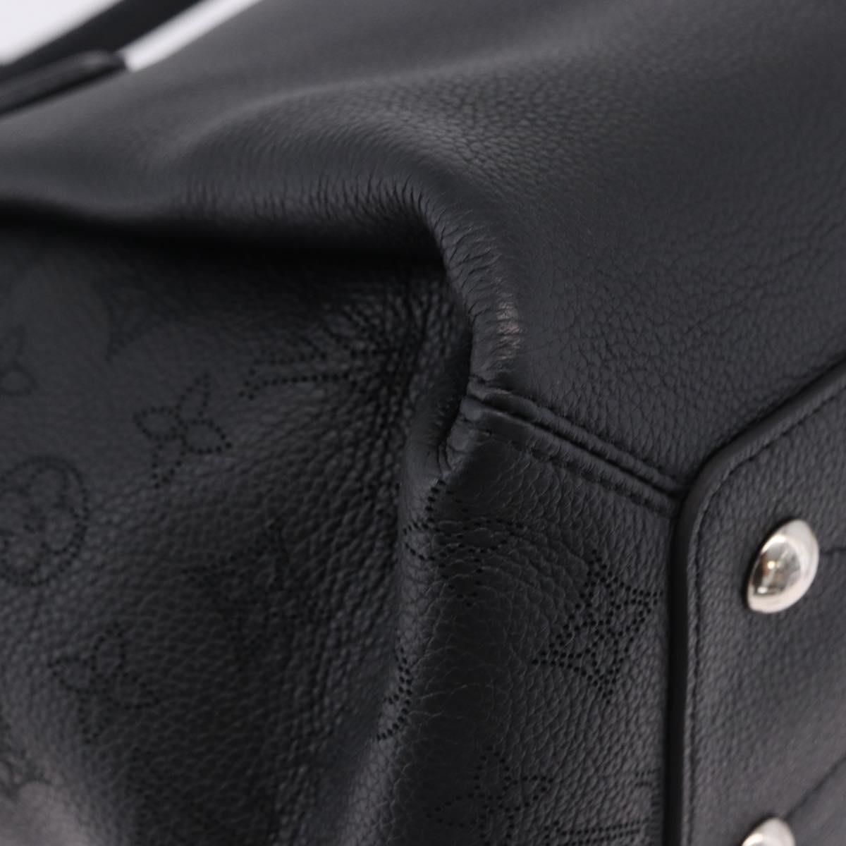 LOUIS VUITTON Mahina Omea Hand Bag Leather Black M55029 LV Auth ka5288V