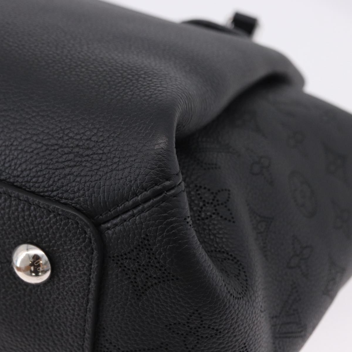 LOUIS VUITTON Mahina Omea Hand Bag Leather Black M55029 LV Auth ka5288V