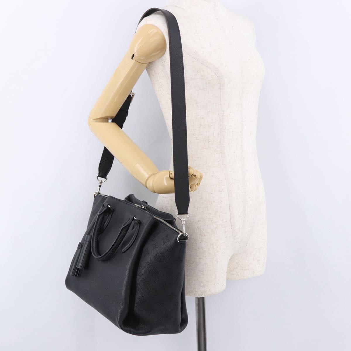 LOUIS VUITTON Mahina Omea Hand Bag Leather Black M55029 LV Auth ka5288V