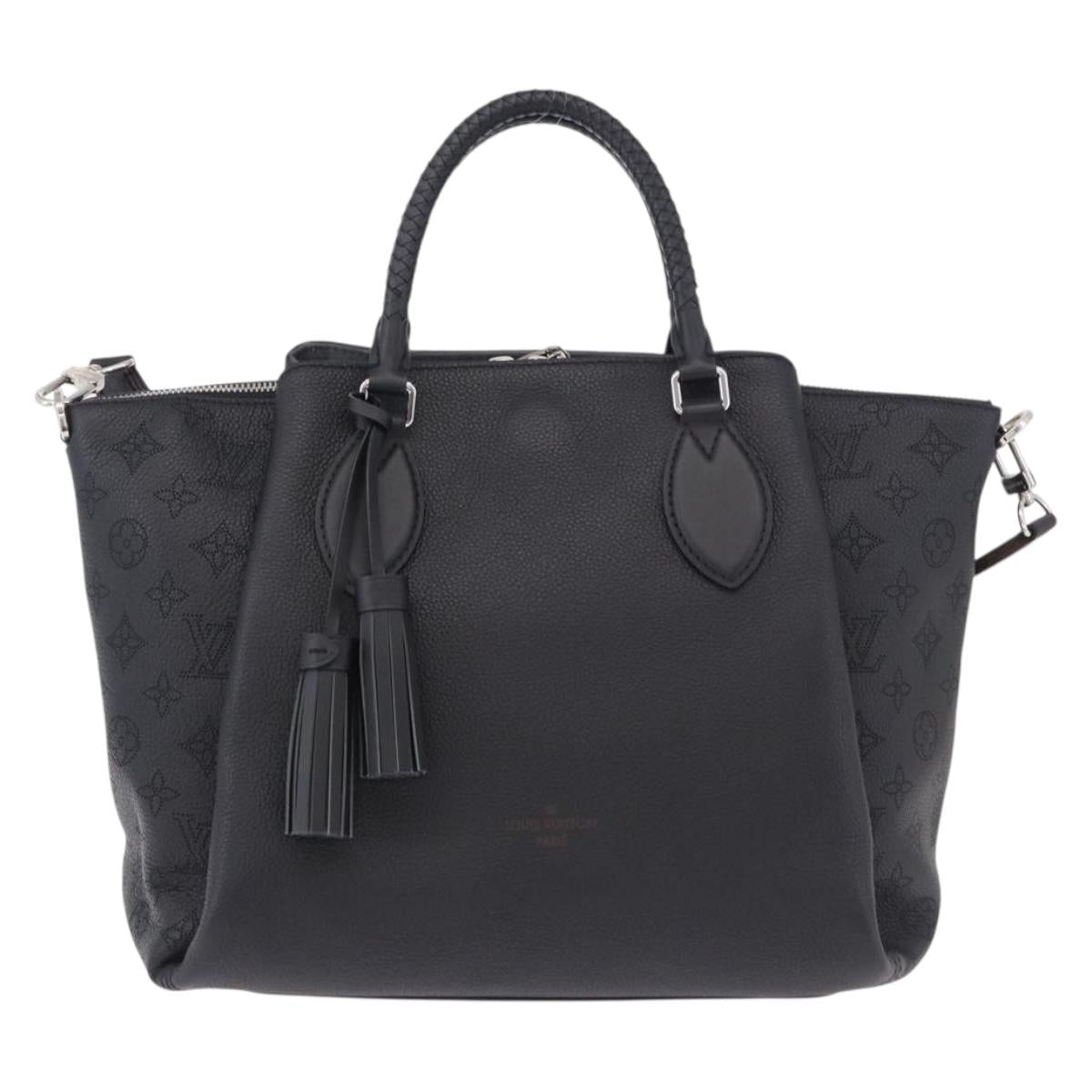 LOUIS VUITTON Mahina Omea Hand Bag Leather Black M55029 LV Auth ka5288V