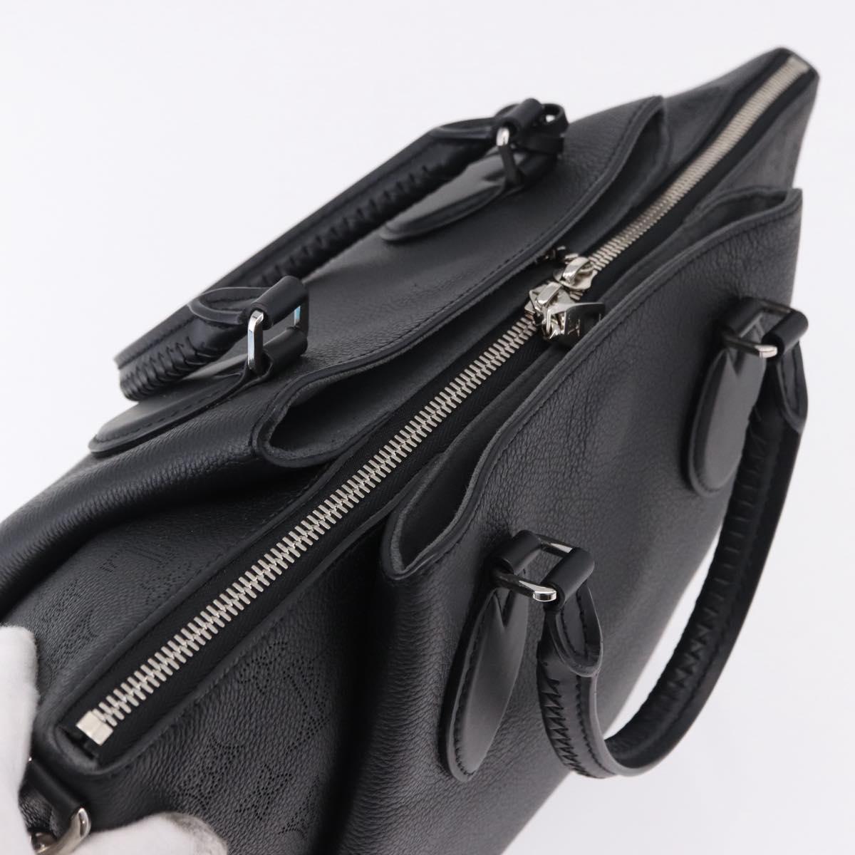 LOUIS VUITTON Mahina Omea Hand Bag Leather Black M55029 LV Auth ka5288V