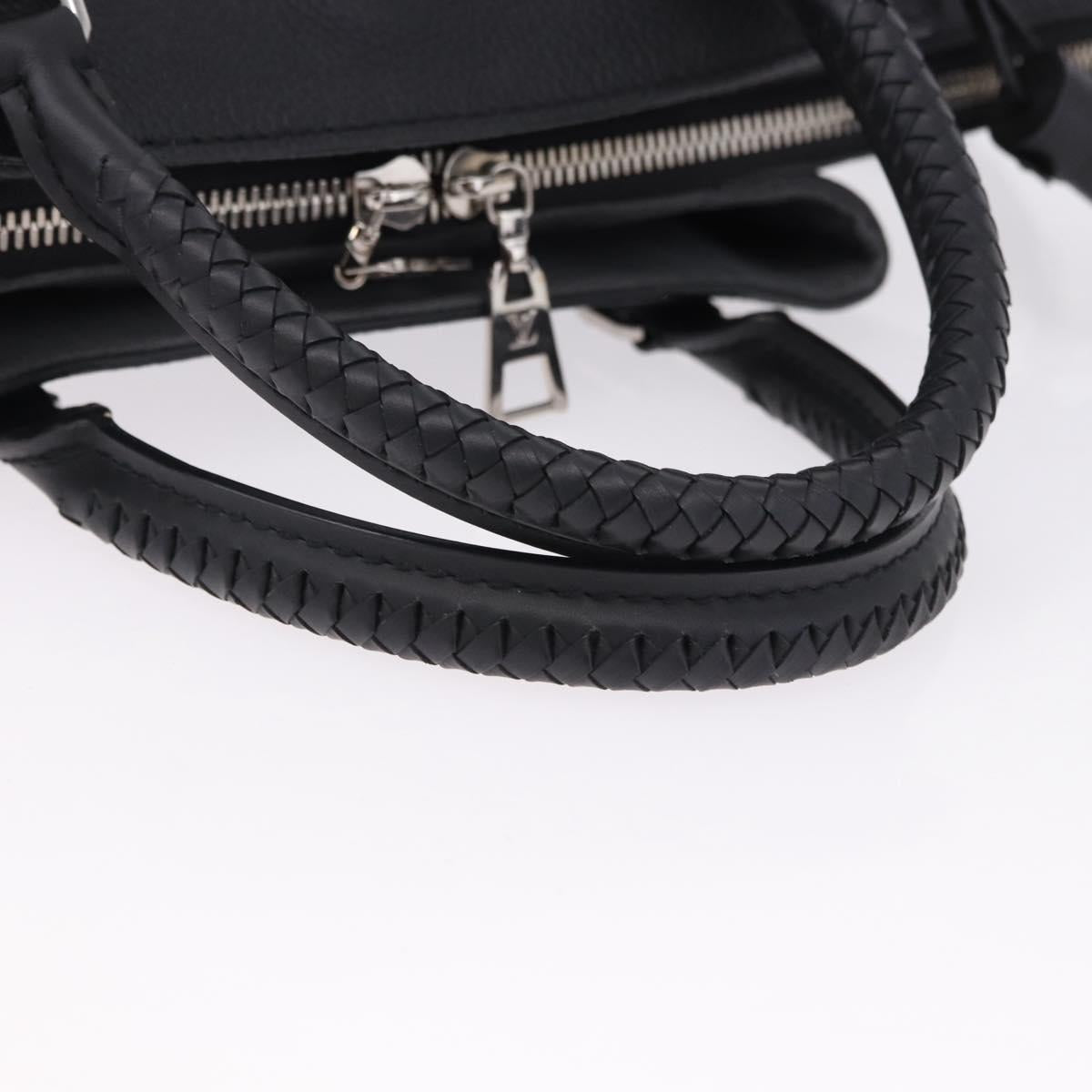 LOUIS VUITTON Mahina Omea Hand Bag Leather Black M55029 LV Auth ka5288V