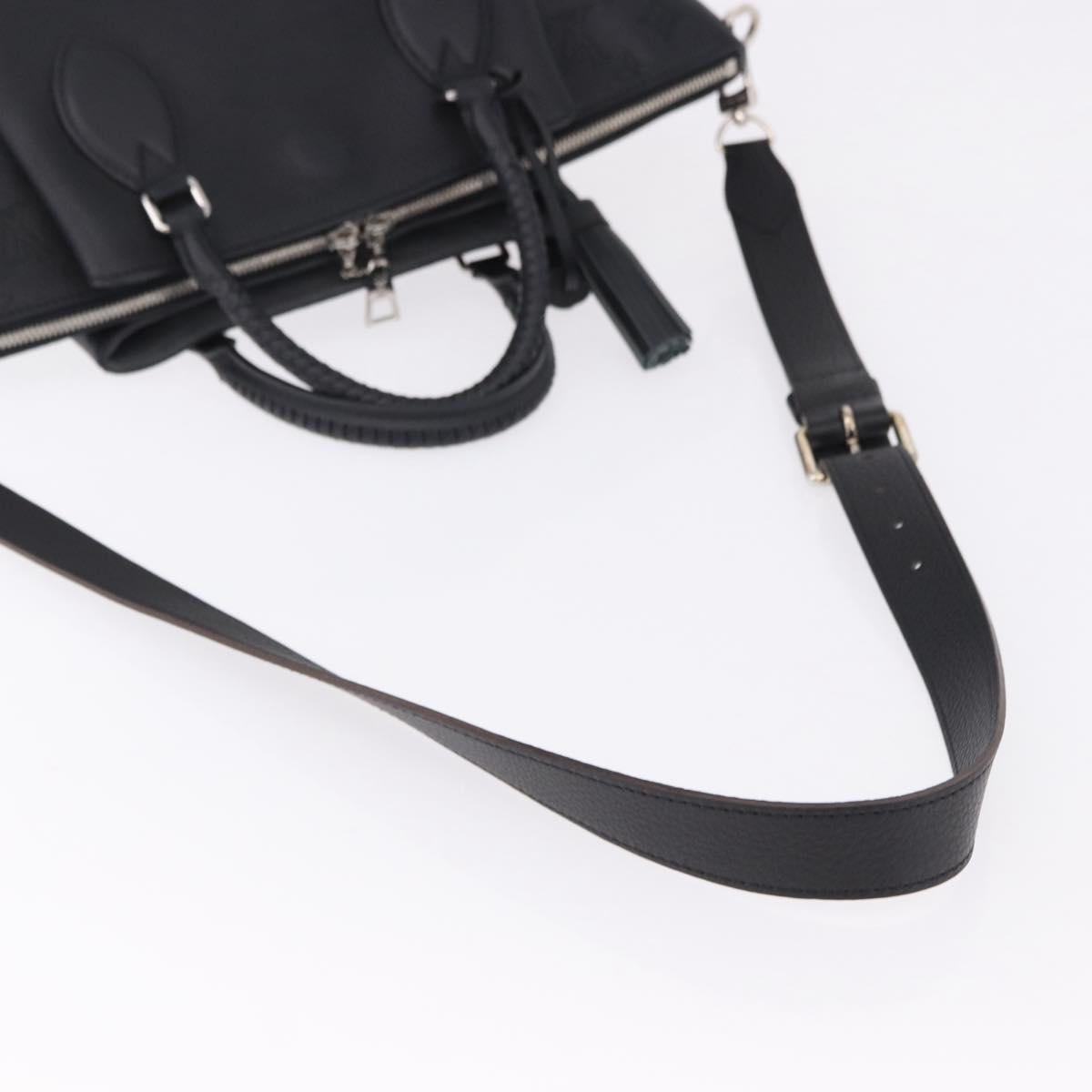LOUIS VUITTON Mahina Omea Hand Bag Leather Black M55029 LV Auth ka5288V