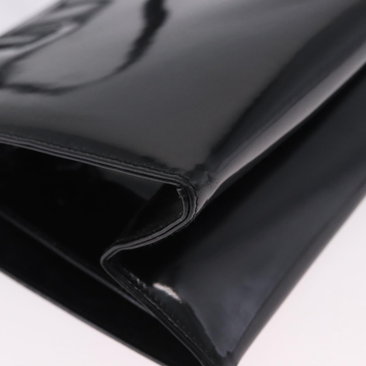 Salvatore Ferragamo Gancini Tote Bag Patent leather Black Gold Auth ka5291A