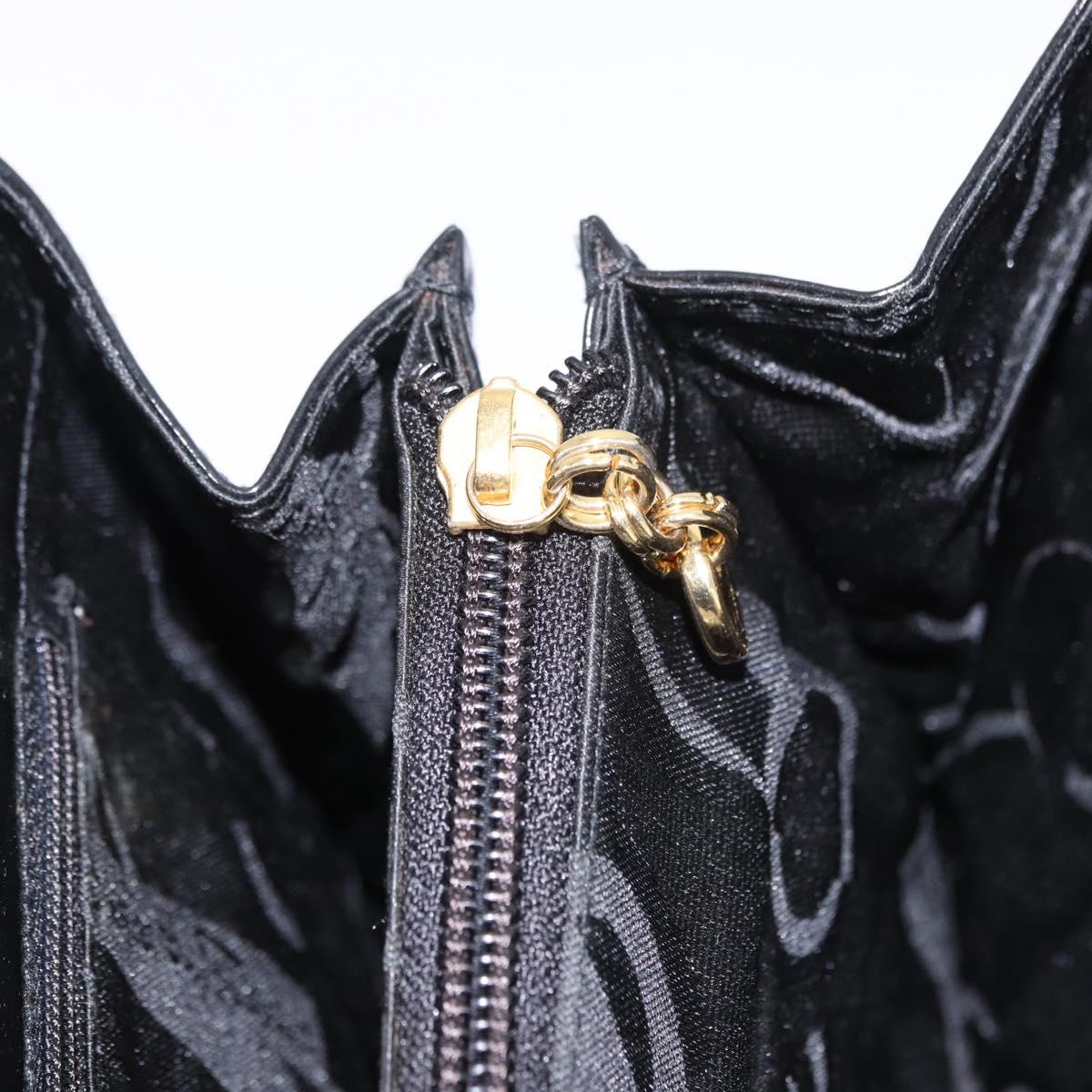 Salvatore Ferragamo Gancini Tote Bag Patent leather Black Gold Auth ka5291A