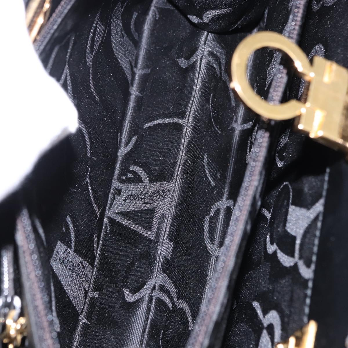 Salvatore Ferragamo Gancini Tote Bag Patent leather Black Gold Auth ka5291A