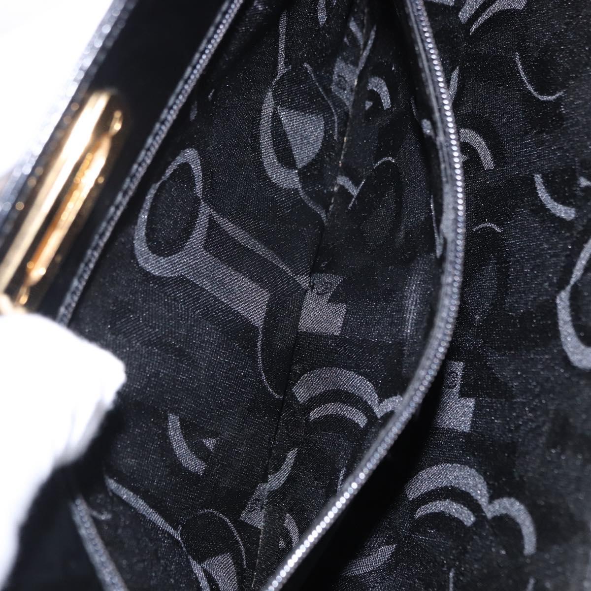 Salvatore Ferragamo Gancini Tote Bag Patent leather Black Gold Auth ka5291A