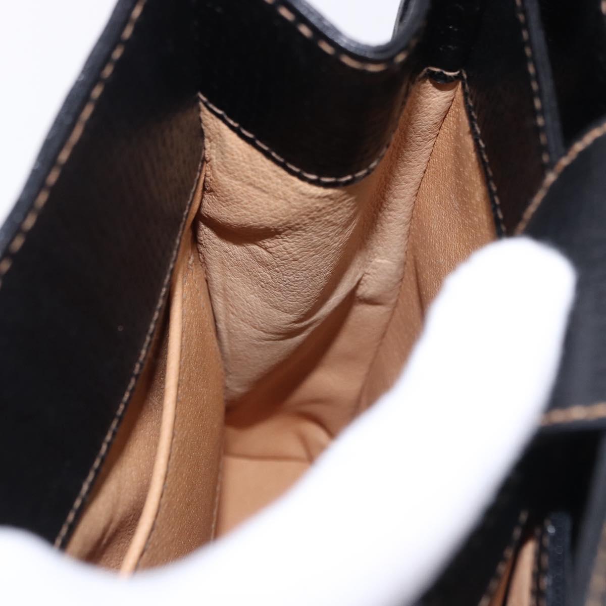 LOEWE Shoulder Bag Leather Black Gold Auth ka5292A