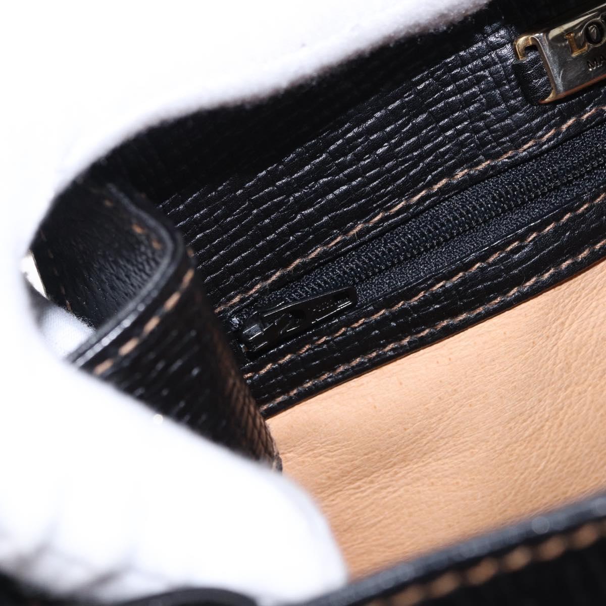 LOEWE Shoulder Bag Leather Black Gold Auth ka5292A