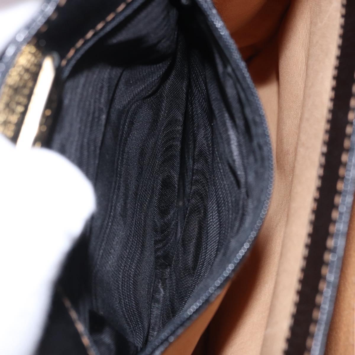 LOEWE Shoulder Bag Leather Black Gold Auth ka5292A