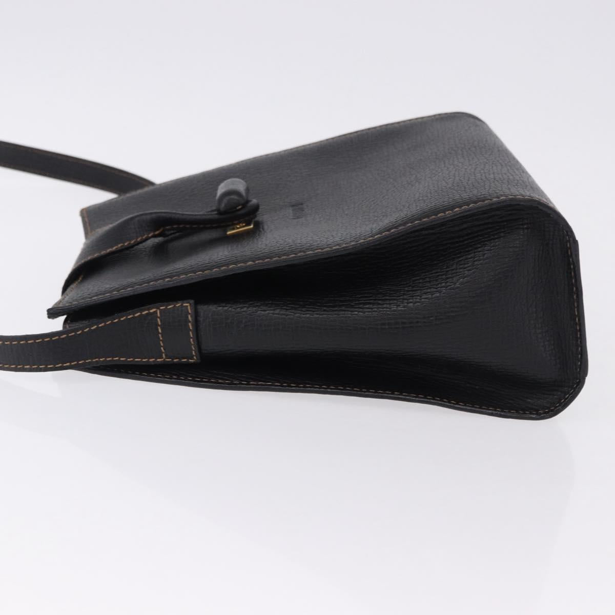 LOEWE Shoulder Bag Leather Black Gold Auth ka5292A