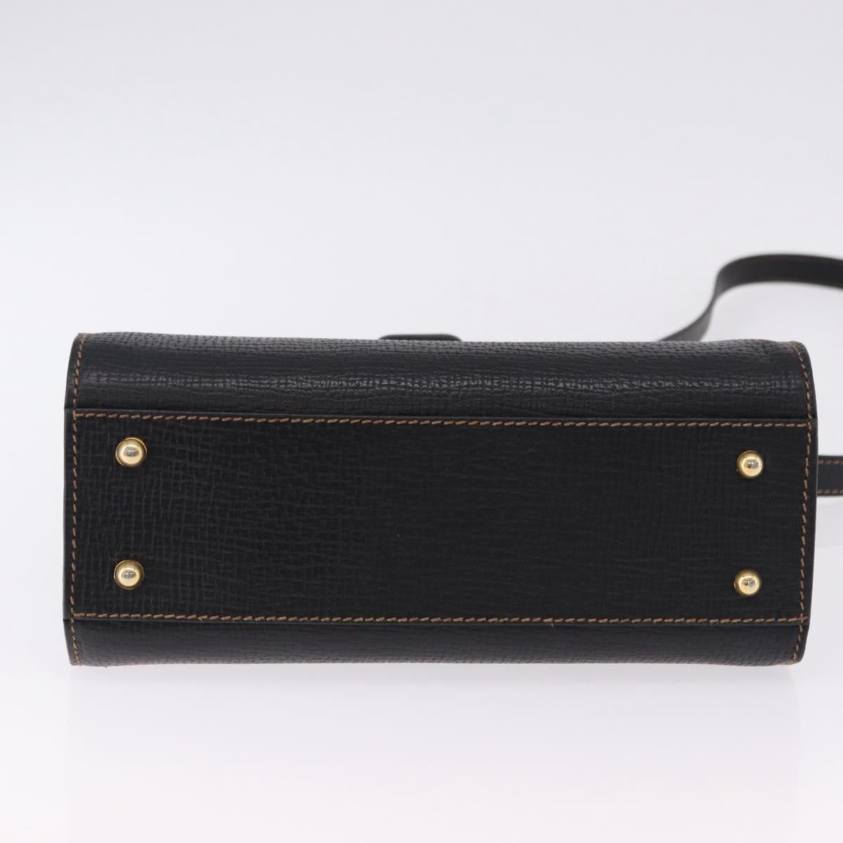 LOEWE Shoulder Bag Leather Black Gold Auth ka5292A