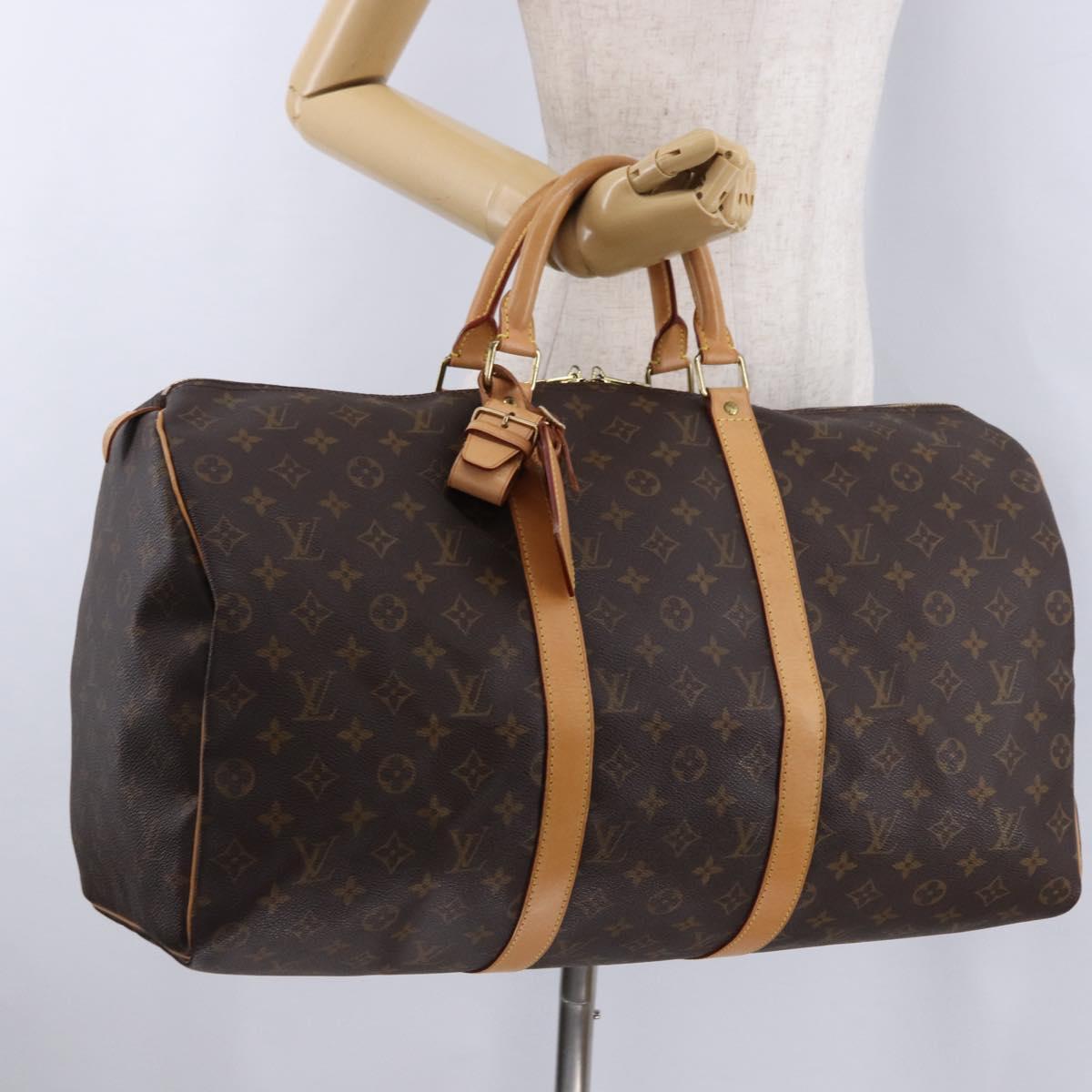 LOUIS VUITTON Monogram Keepall 50 Boston Bag M41426 LV Auth ka5297A