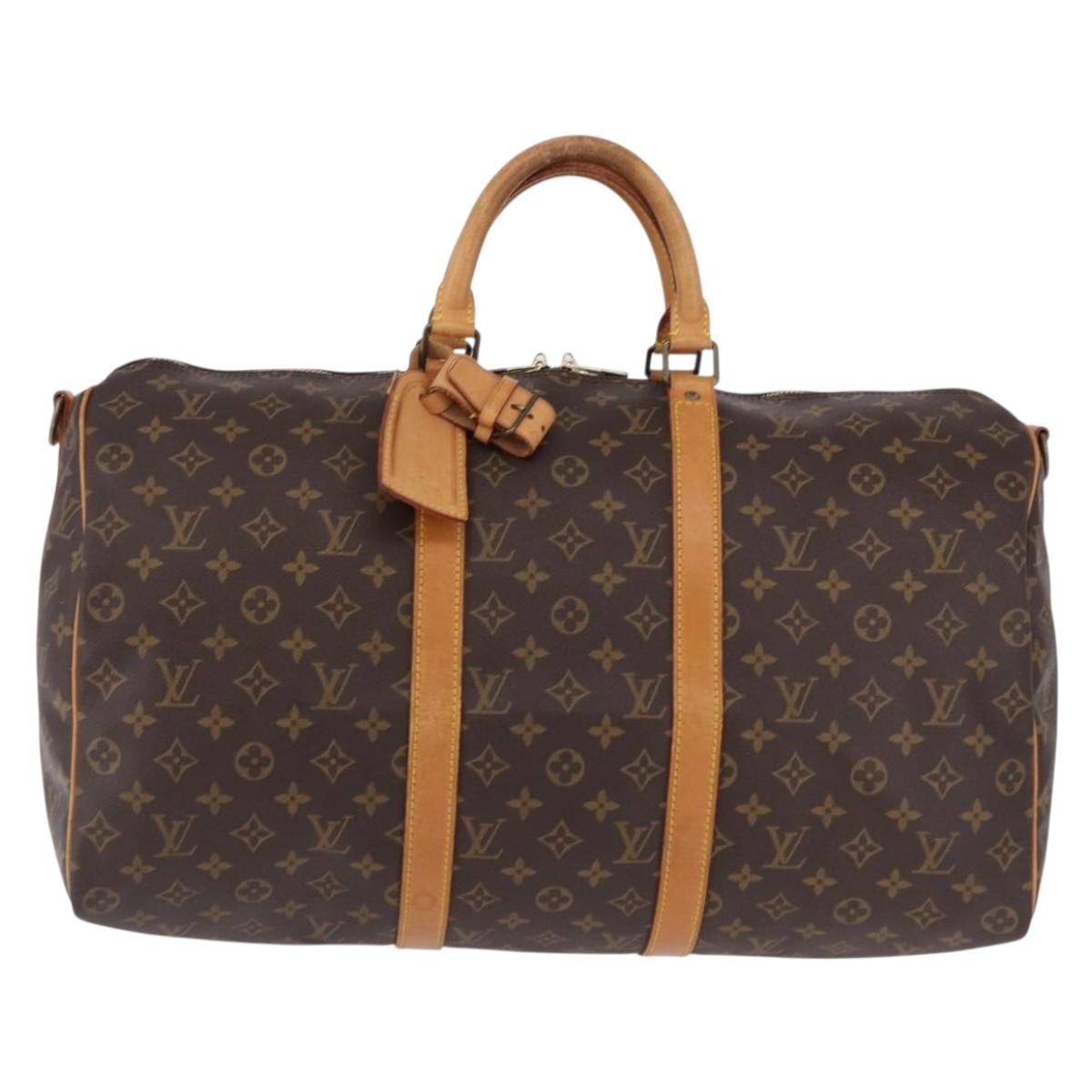 LOUIS VUITTON Monogram Keepall Bandouliere 50 Boston Bag M41416 LV Auth ka5299