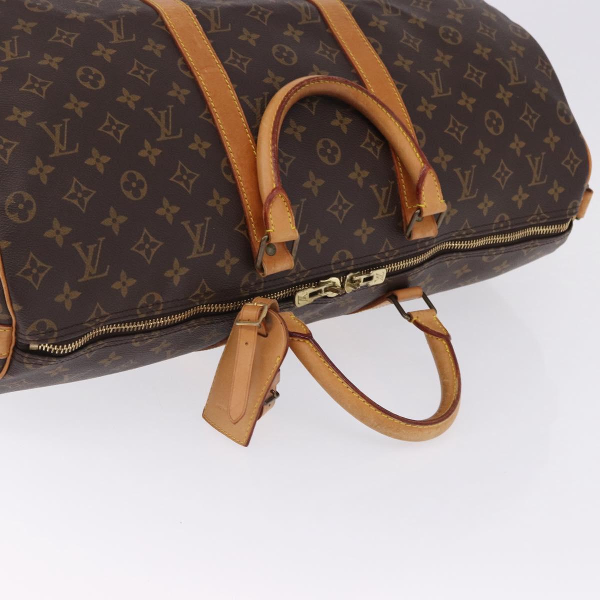 LOUIS VUITTON Monogram Keepall Bandouliere 50 Boston Bag M41416 LV Auth ka5299
