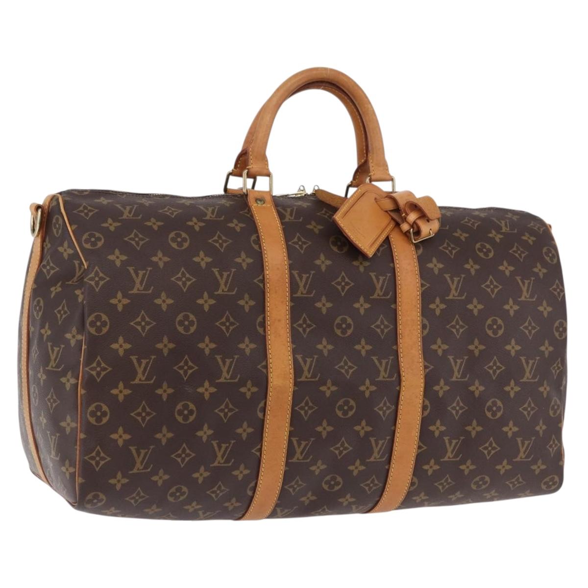 LOUIS VUITTON Monogram Keepall Bandouliere 50 Boston Bag M41416 LV Auth ka5300
