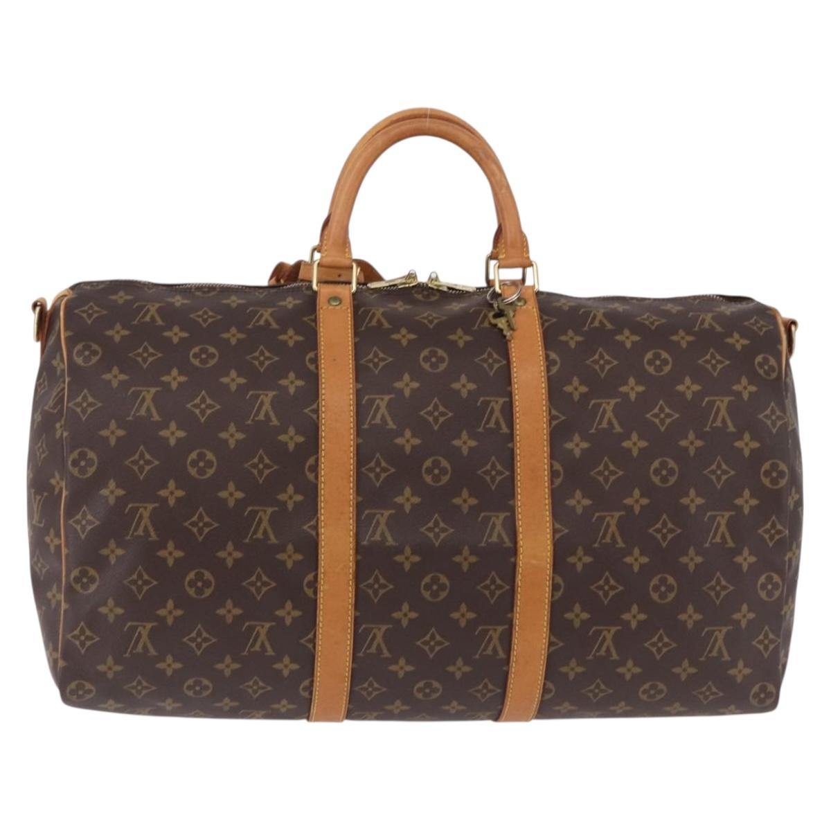 LOUIS VUITTON Monogram Keepall Bandouliere 50 Boston Bag M41416 LV Auth ka5300