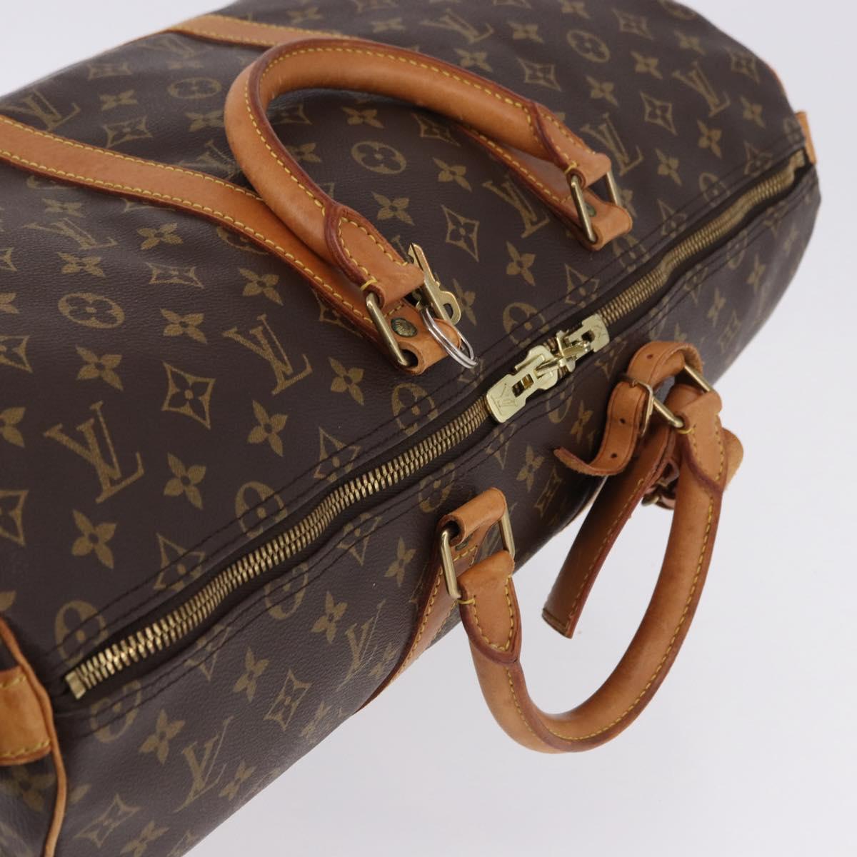 LOUIS VUITTON Monogram Keepall Bandouliere 50 Boston Bag M41416 LV Auth ka5300