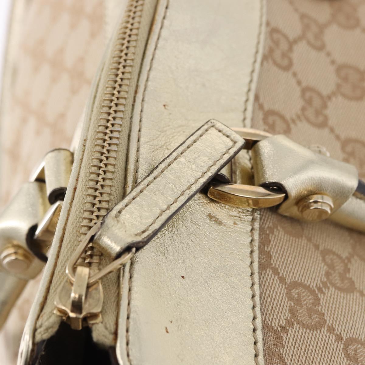 GUCCI GG Canvas Hand Bag Beige Gold 190248 Auth ka5304A