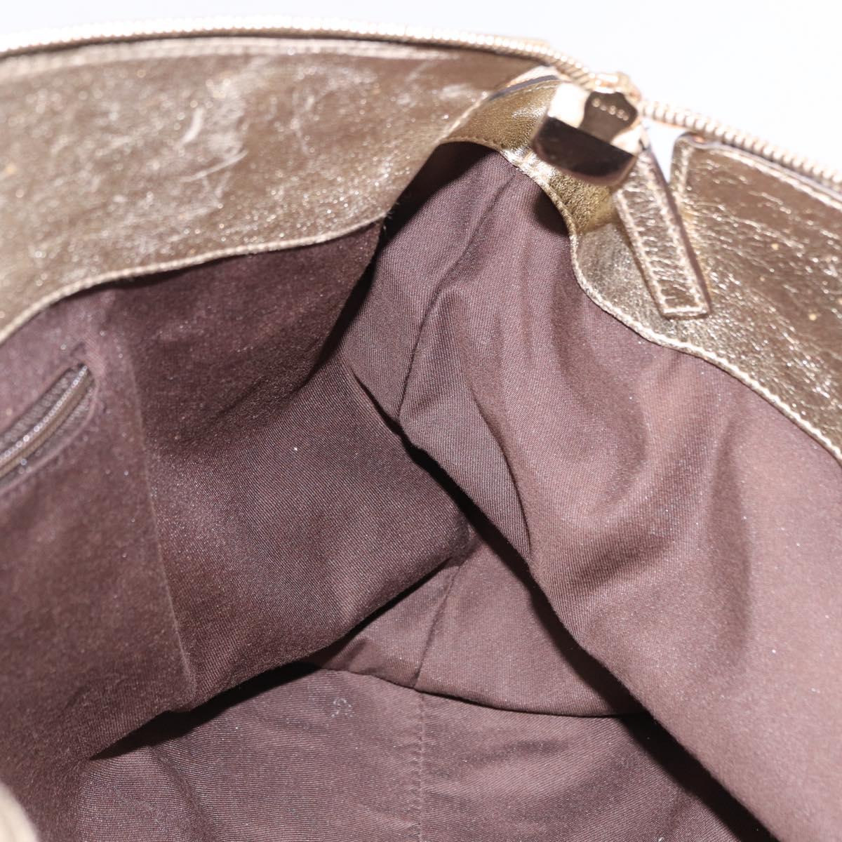 GUCCI GG Canvas Hand Bag Beige Gold 190248 Auth ka5304A