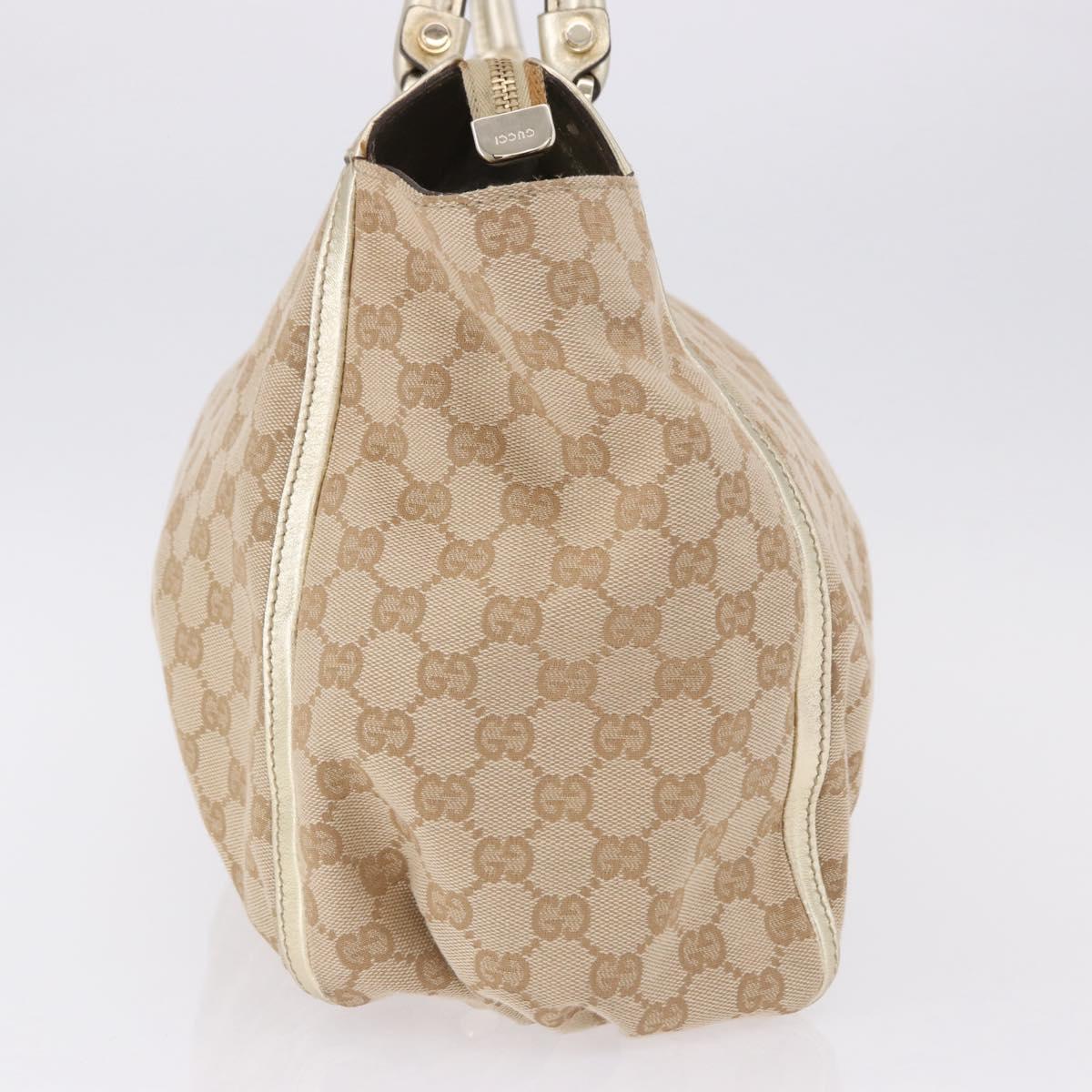 GUCCI GG Canvas Hand Bag Beige Gold 190248 Auth ka5304A