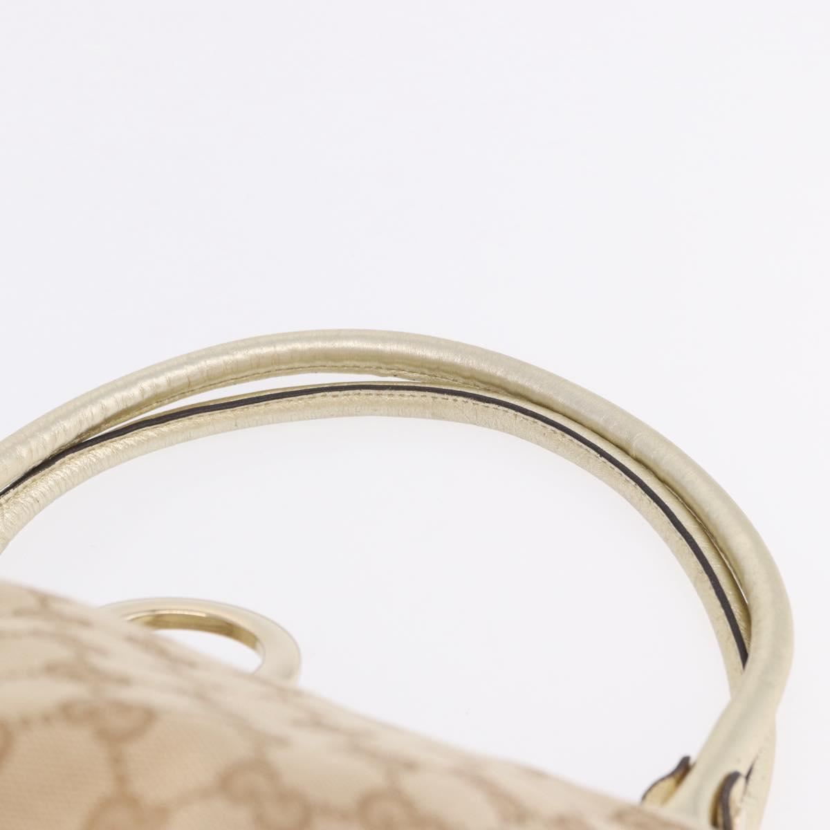 GUCCI GG Canvas Hand Bag Beige Gold 190248 Auth ka5304A
