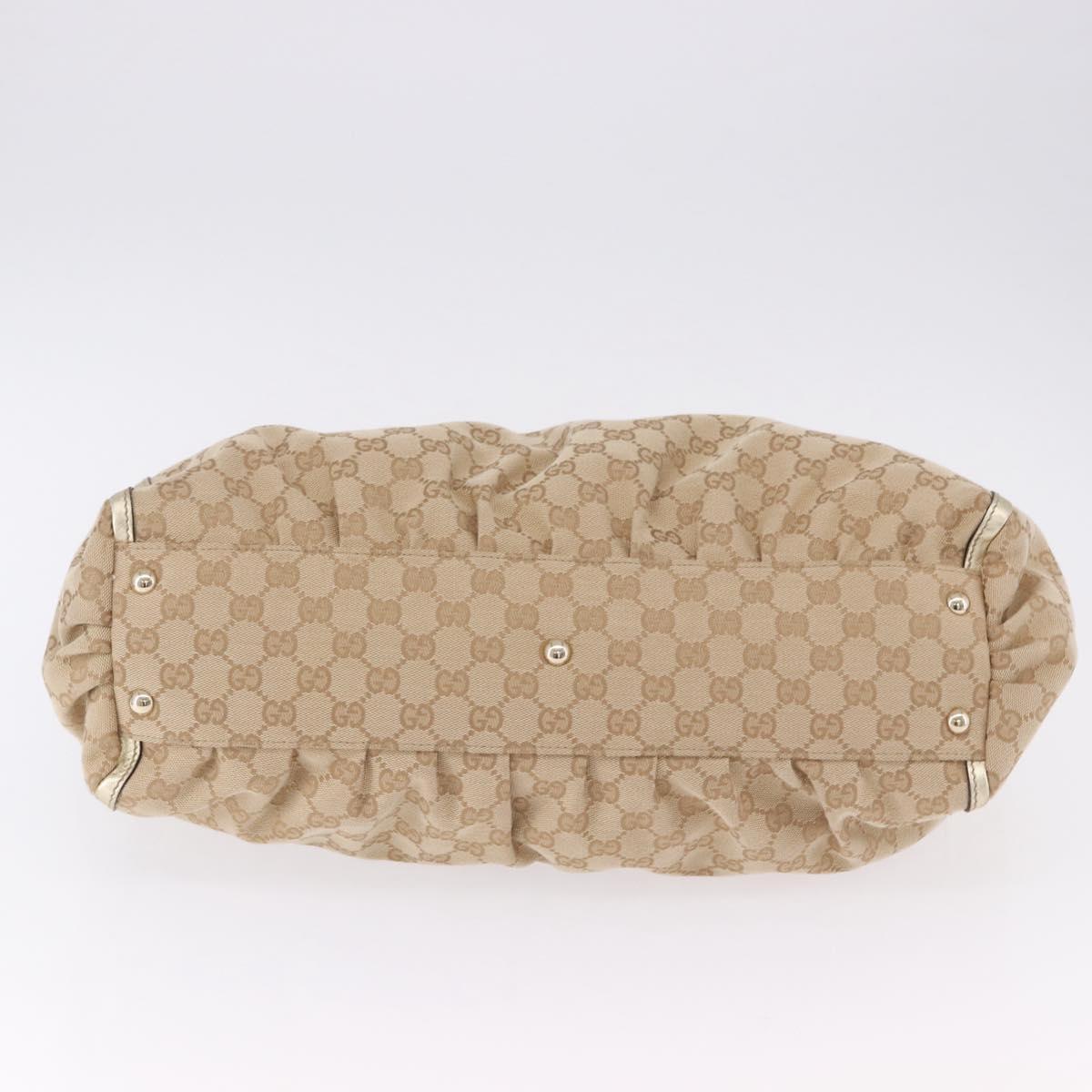 GUCCI GG Canvas Hand Bag Beige Gold 190248 Auth ka5304A