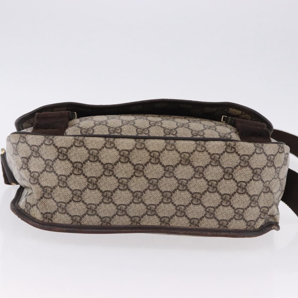 GUCCI GG Supreme Shoulder Bag PVC Beige Gold 201732 Auth ka5309