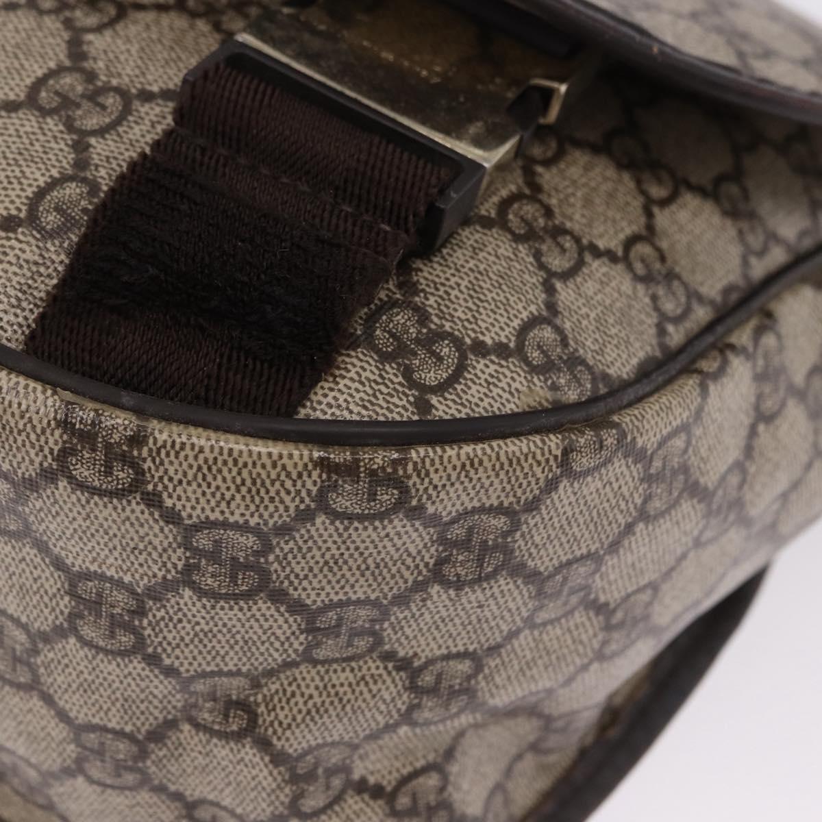 GUCCI GG Supreme Shoulder Bag PVC Beige Gold 201732 Auth ka5309