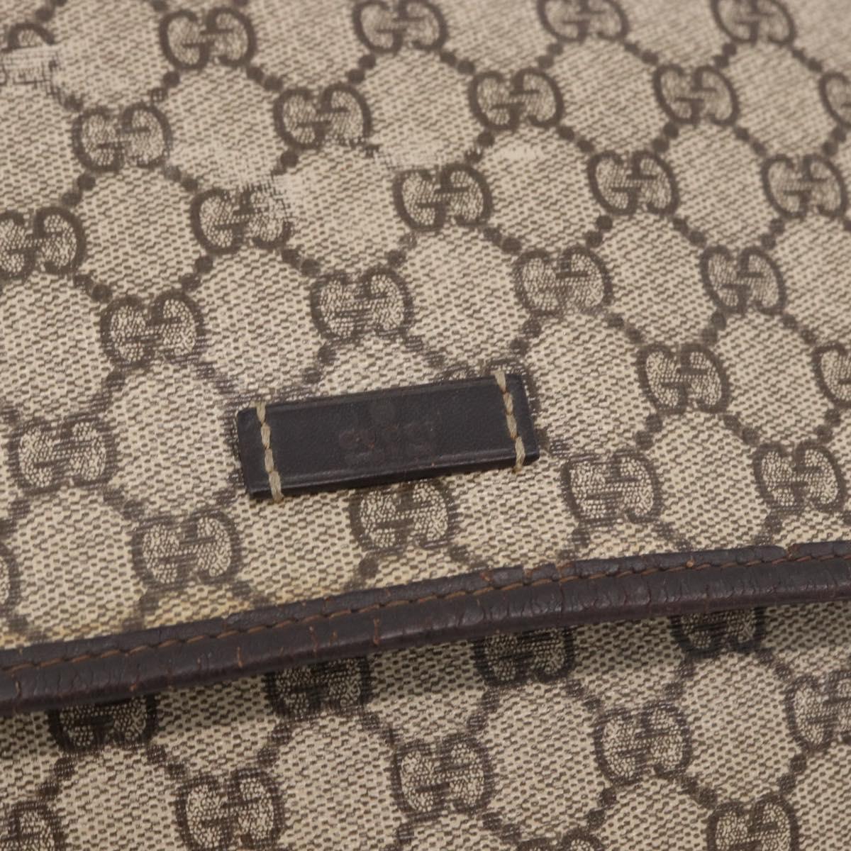 GUCCI GG Supreme Shoulder Bag PVC Beige Gold 201732 Auth ka5309
