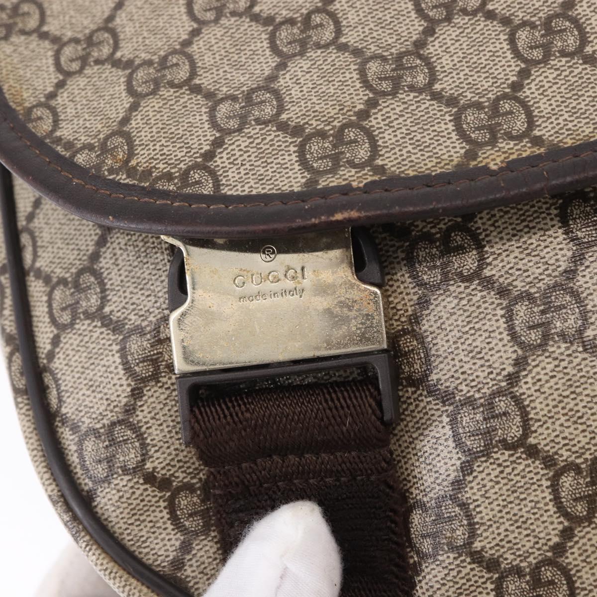 GUCCI GG Supreme Shoulder Bag PVC Beige Gold 201732 Auth ka5309