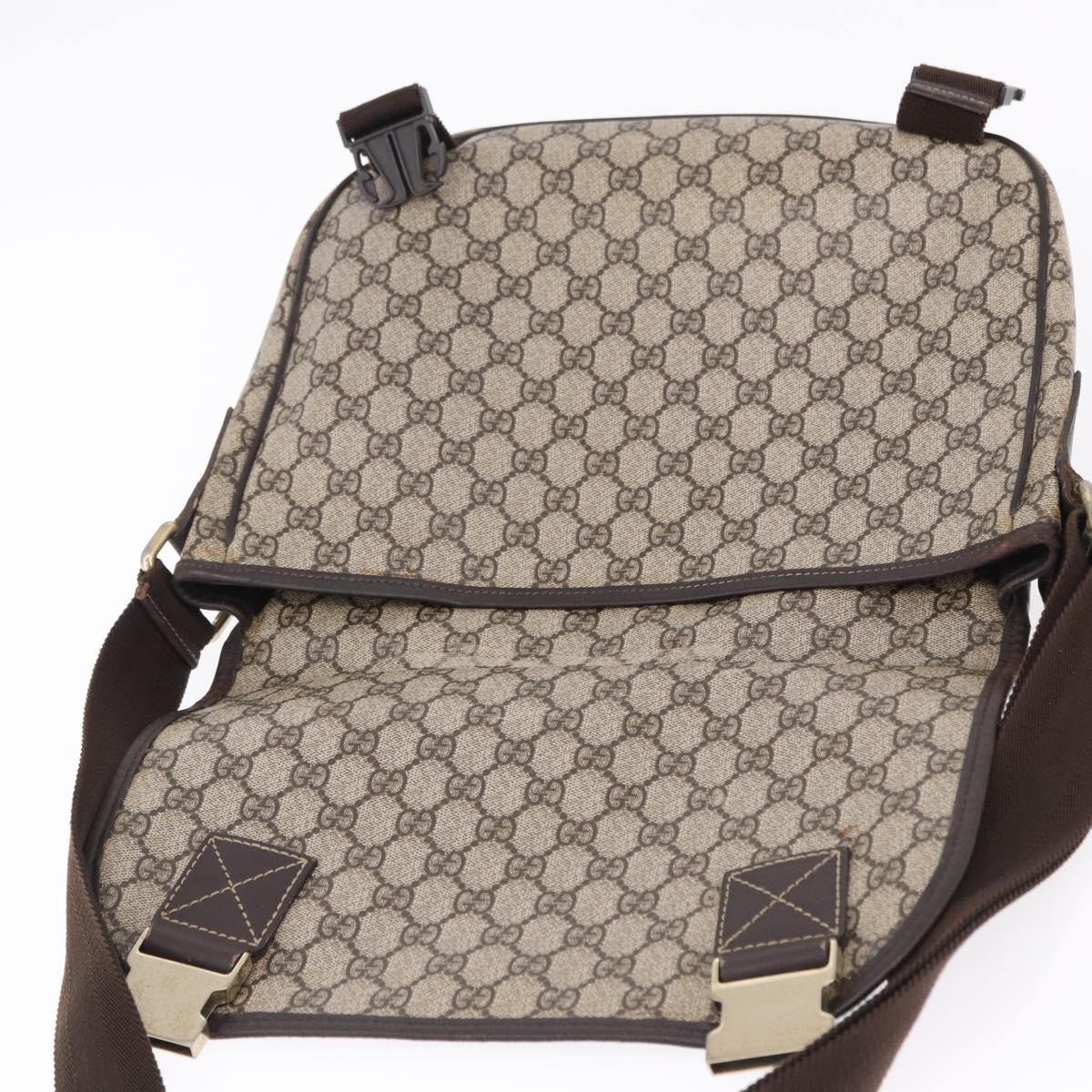 GUCCI GG Supreme Shoulder Bag PVC Beige Gold 201732 Auth ka5309