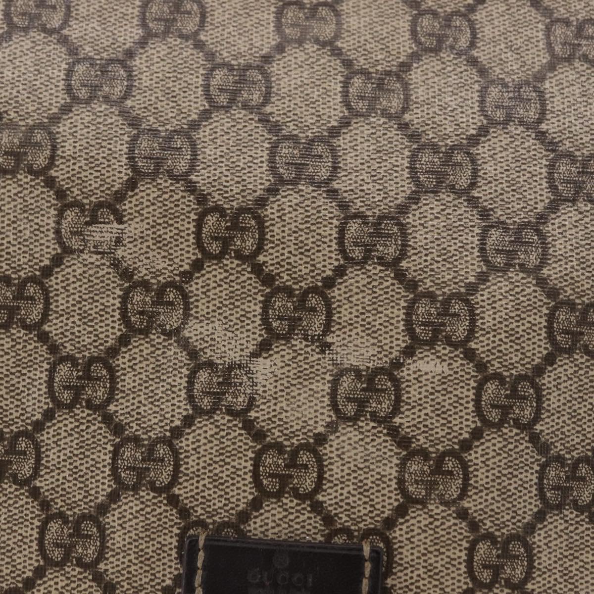 GUCCI GG Supreme Shoulder Bag PVC Beige Gold 201732 Auth ka5309