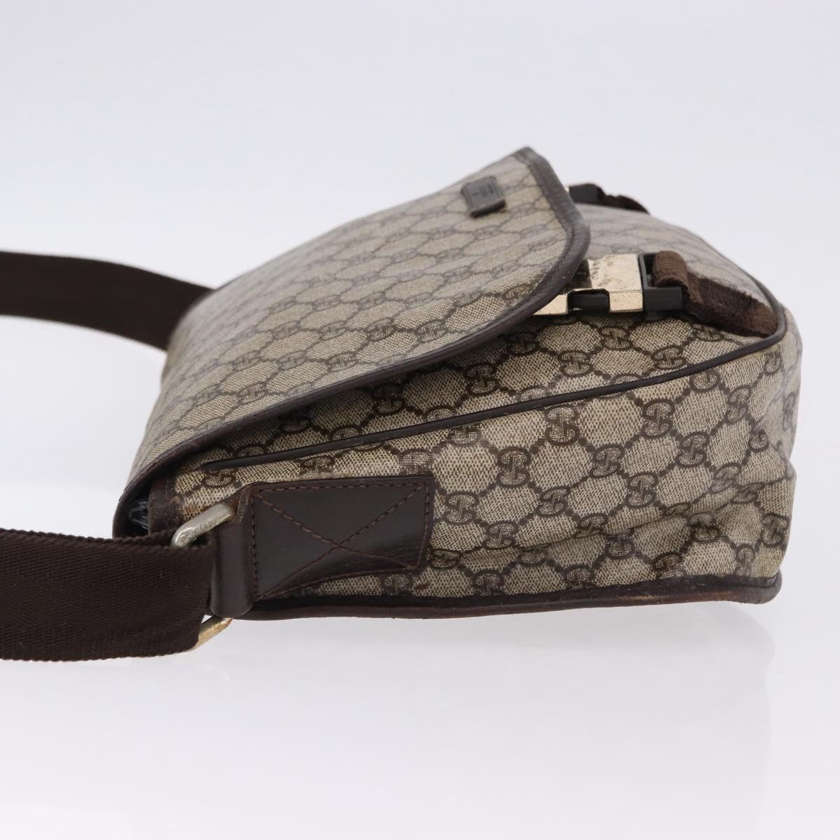 GUCCI GG Supreme Shoulder Bag PVC Beige Gold 201732 Auth ka5309