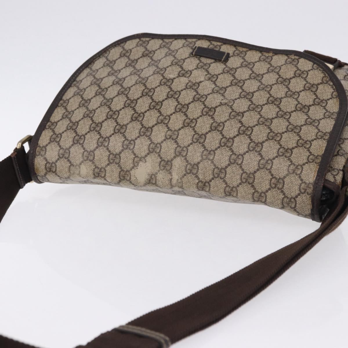 GUCCI GG Supreme Shoulder Bag PVC Beige Gold 201732 Auth ka5309