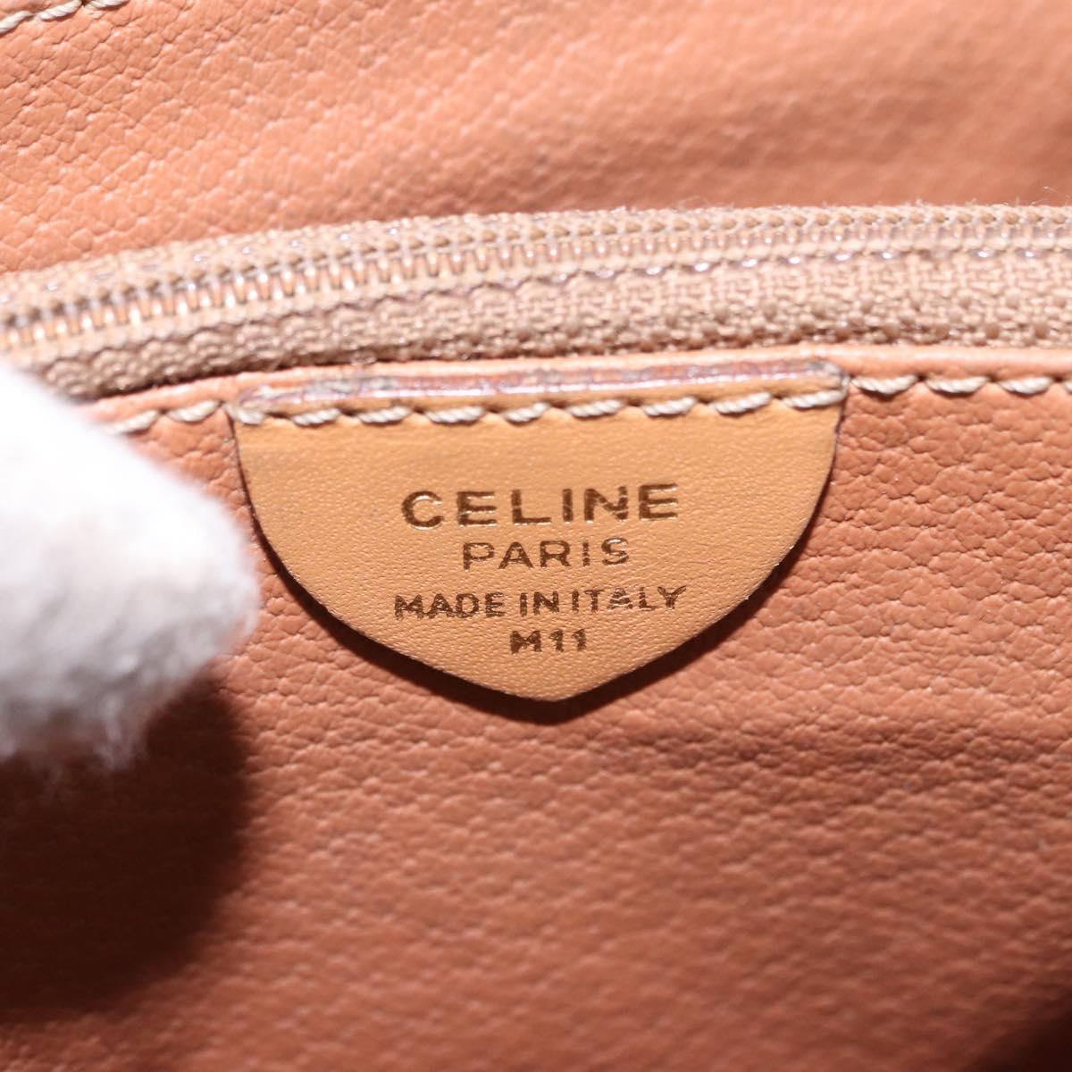 CELINE Macadam Canvas Shoulder Bag PVC Leather Brown Gold Auth ka5312