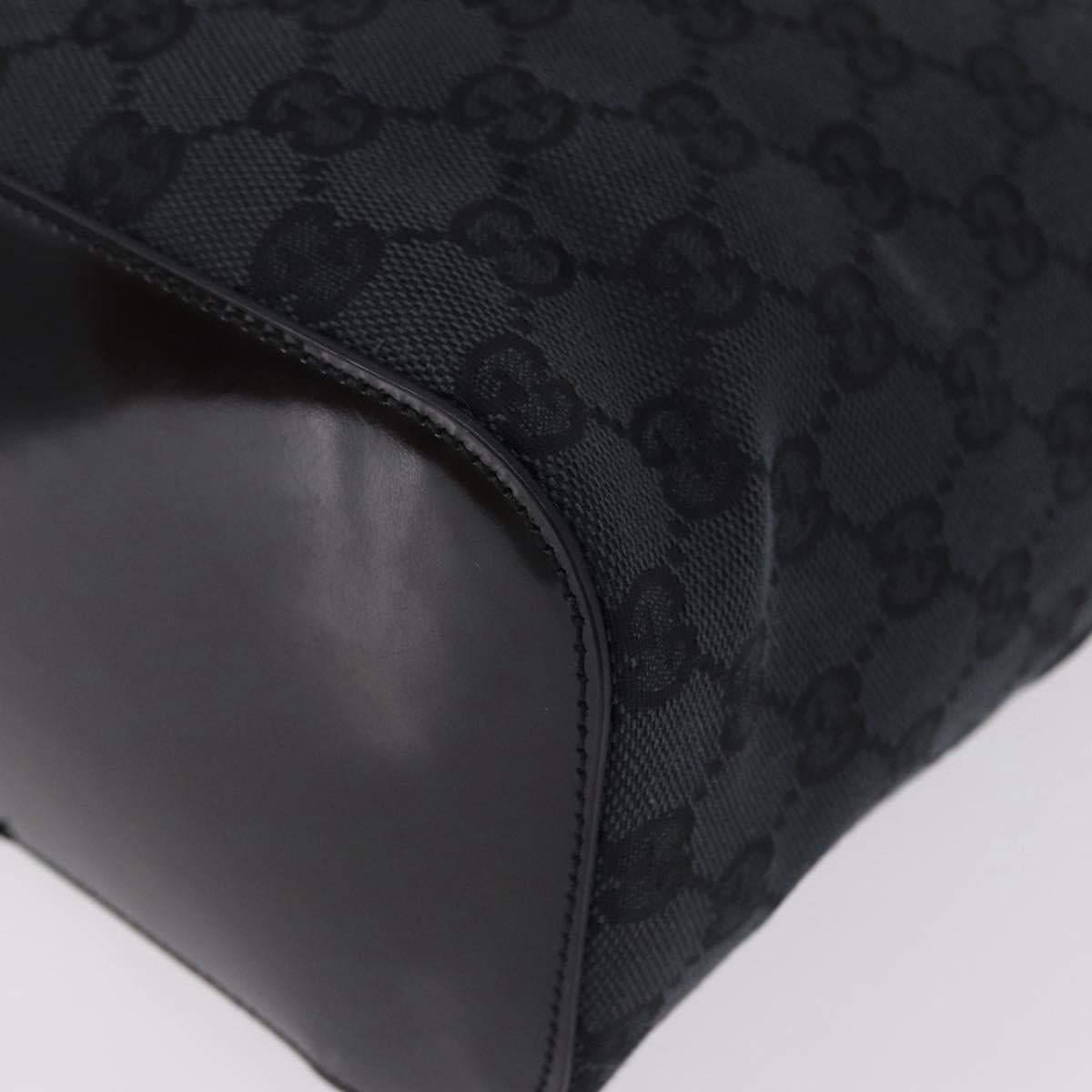 GUCCI GG Canvas Shoulder Bag Black Silver 001 3750 Auth ka5315A
