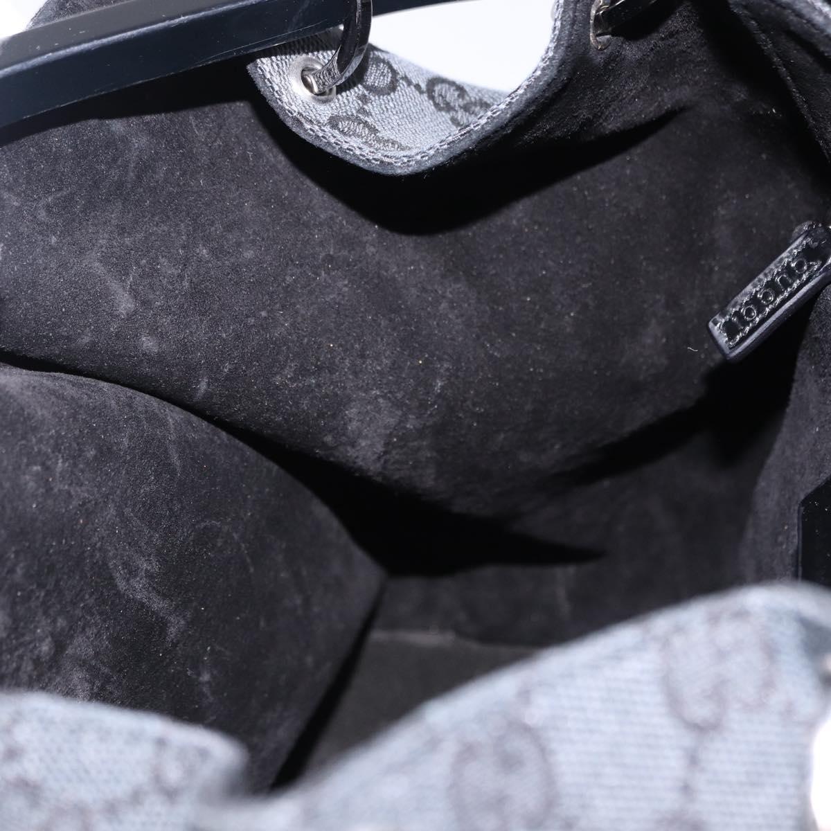 GUCCI GG Canvas Shoulder Bag Black Silver 001 3750 Auth ka5315A