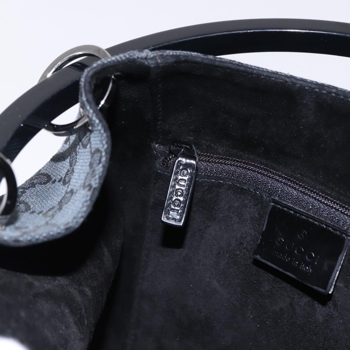 GUCCI GG Canvas Shoulder Bag Black Silver 001 3750 Auth ka5315A