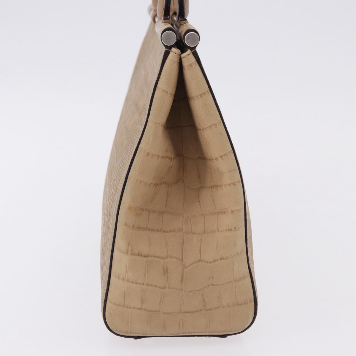 Salvatore Ferragamo Hand Bag Leather Brown Silver Auth ka5316