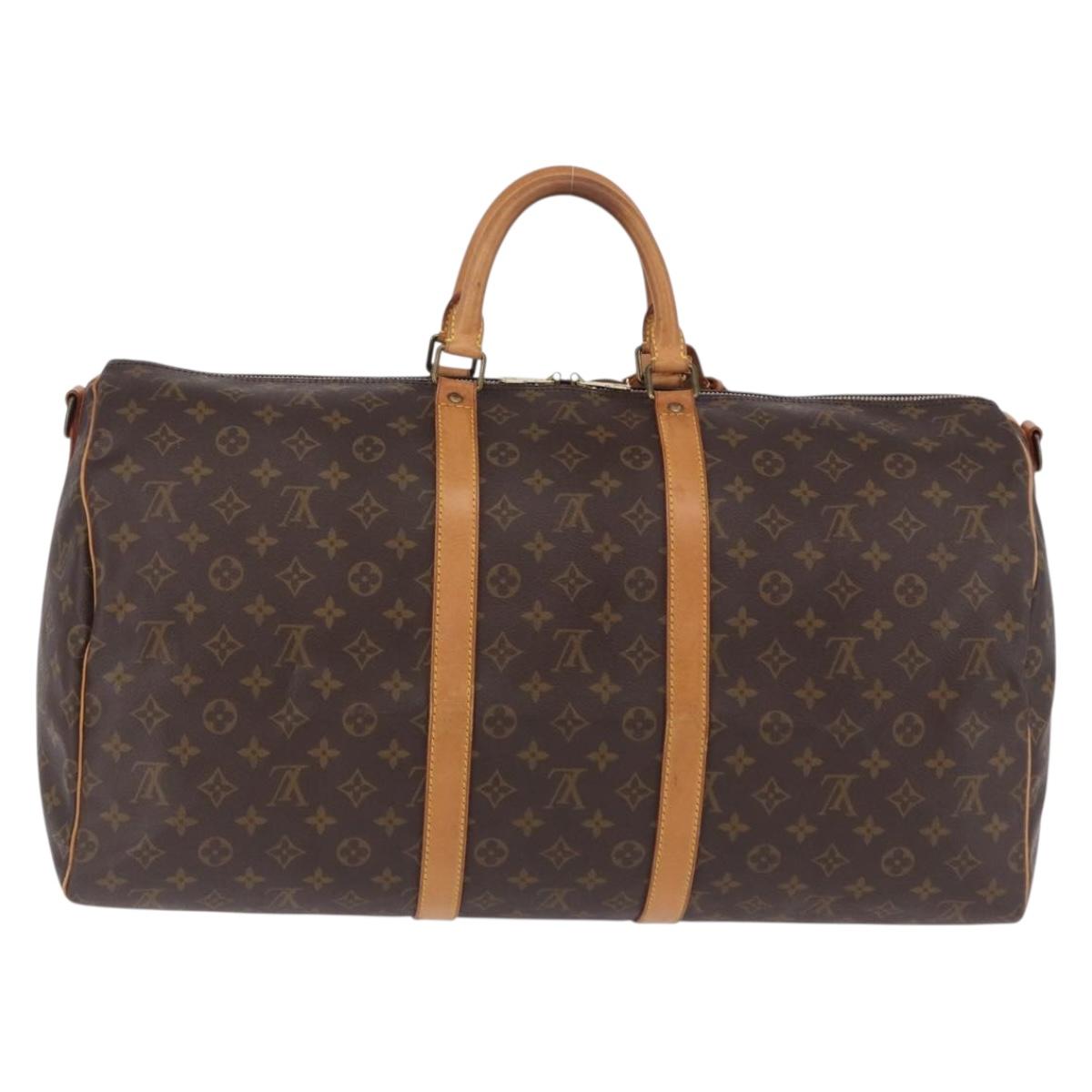 LOUIS VUITTON Monogram Keepall Bandouliere55 Boston Bag M41414 LV Auth ka5319