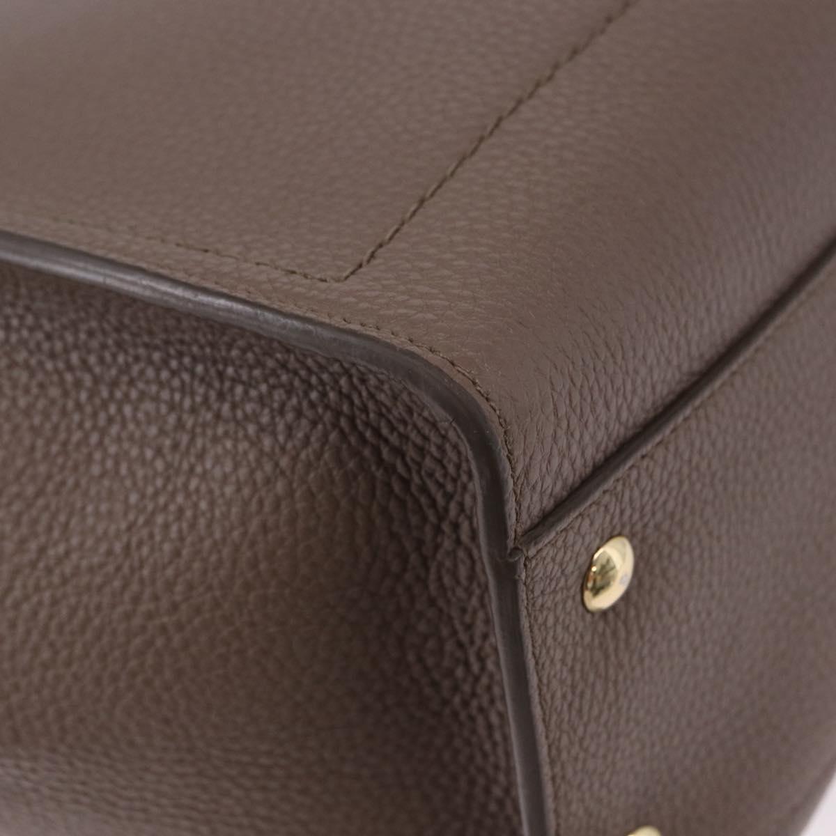 Salvatore Ferragamo Tote Bag Leather Beige Gold Auth ka5320A