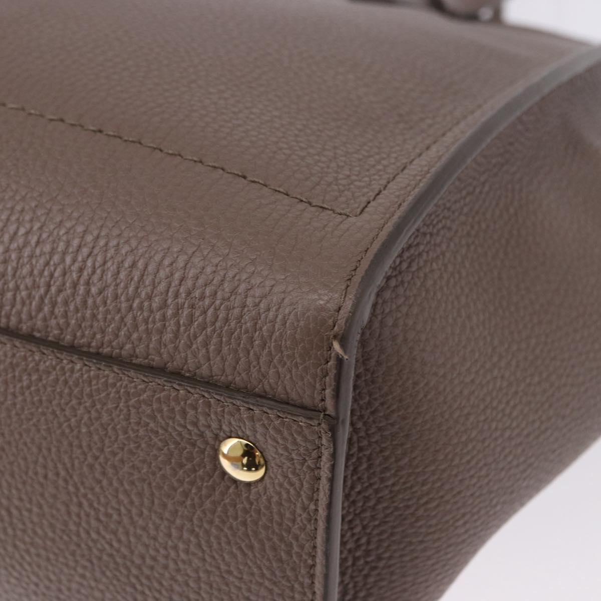Salvatore Ferragamo Tote Bag Leather Beige Gold Auth ka5320A