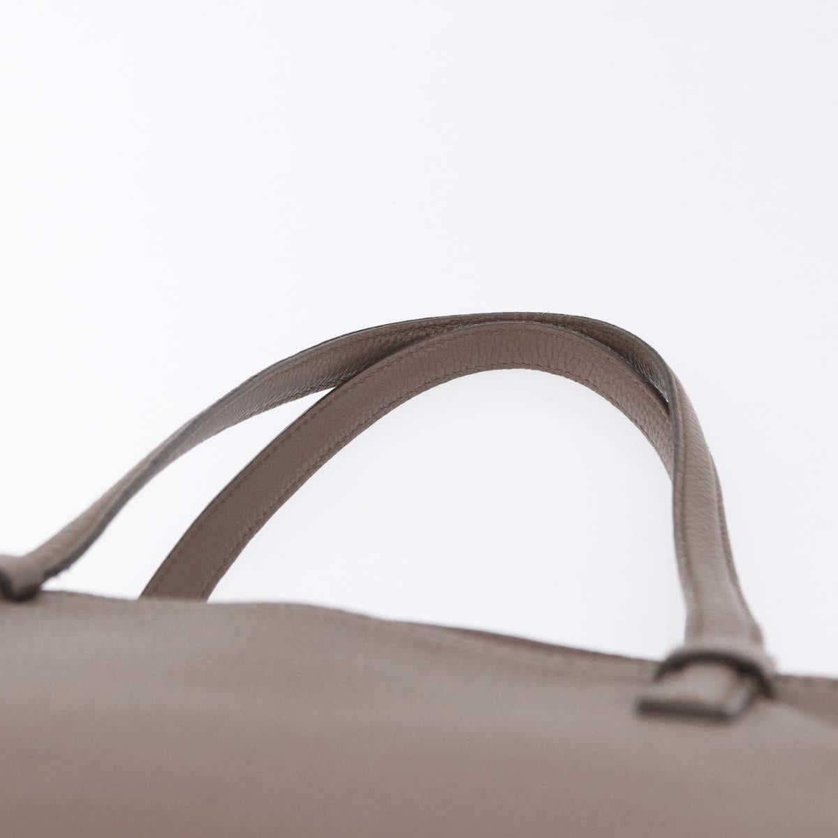 Salvatore Ferragamo Tote Bag Leather Beige Gold Auth ka5320A